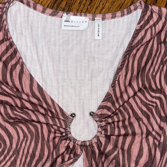 ASOS Zebra Print V-Neck open front Blouse size 4 - Picture 5 of 8